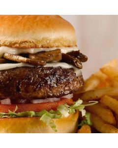 Mushroom Onion Burger With fries